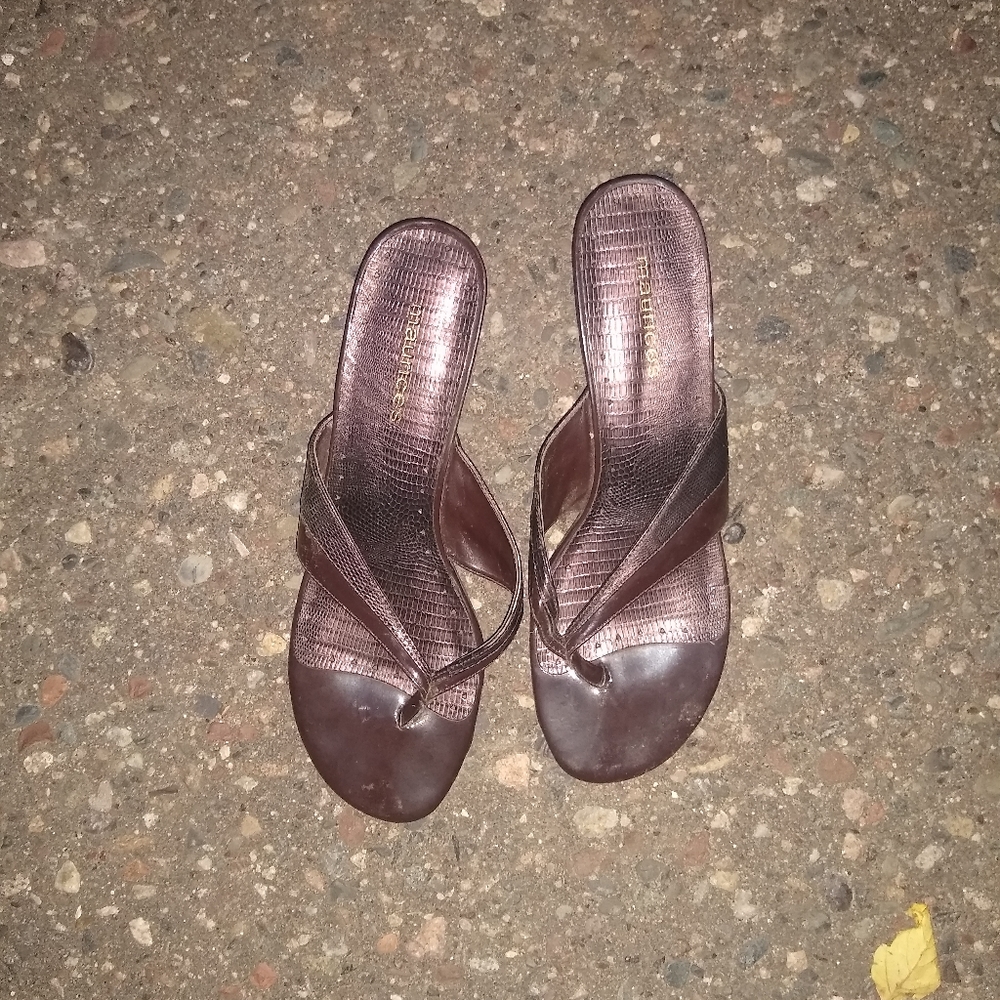 Maurices brown sandal heels size 10